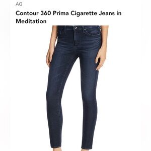 AG Contour Prima Cigarette Jeans skinny meditation dark blue navy mid rise 24